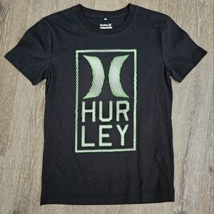 Hurley Logo Kids Black Short Sleeve T Shirt 7/8